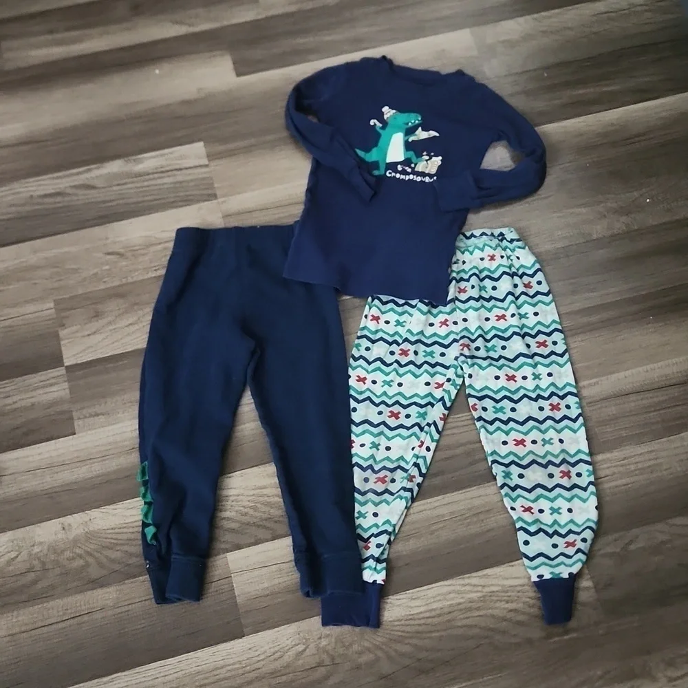 Christmas Pajamas Gymboree Champosourus 3pc Dinosaur  Size 3T